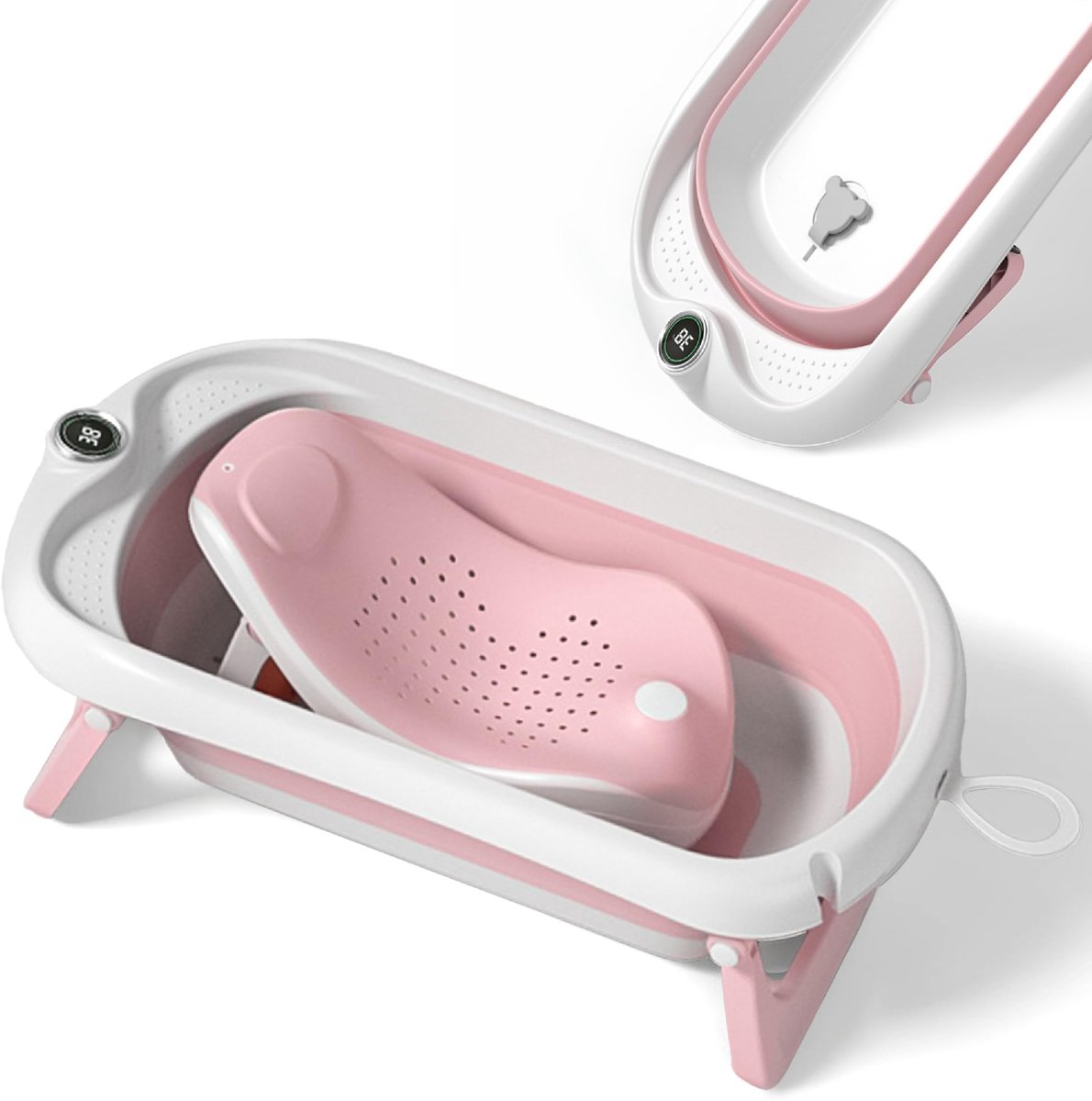 Omgoods - Opvouwbaar Babybad Met Badstoel en Thermometer - Inclusief 5 Ballen