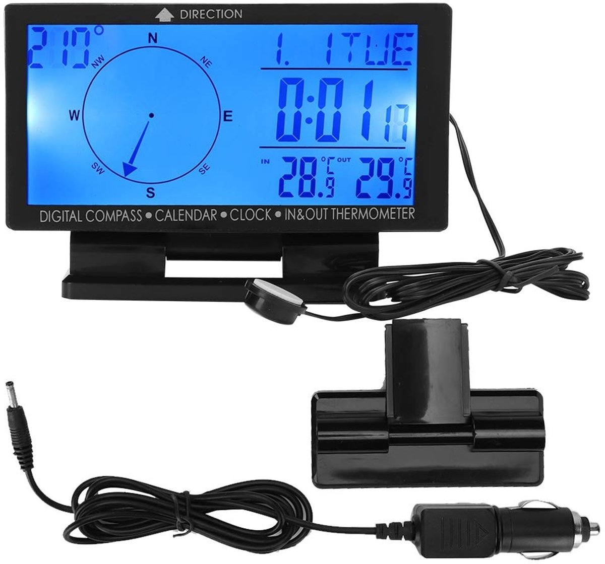 Omgoods - Thermometer CD60 - Digitale Autothermometer - Multifunctioneel met Tijdfunctie - Compact en Lichtgewicht - Voor Vrachtwagens - Handig voo...
