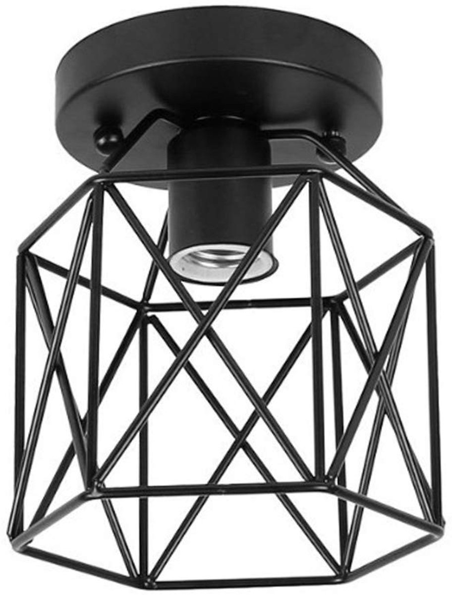 Omgoods - Industriële Plafondlamp met Vintage Lampshade en Bronzen Afwerking