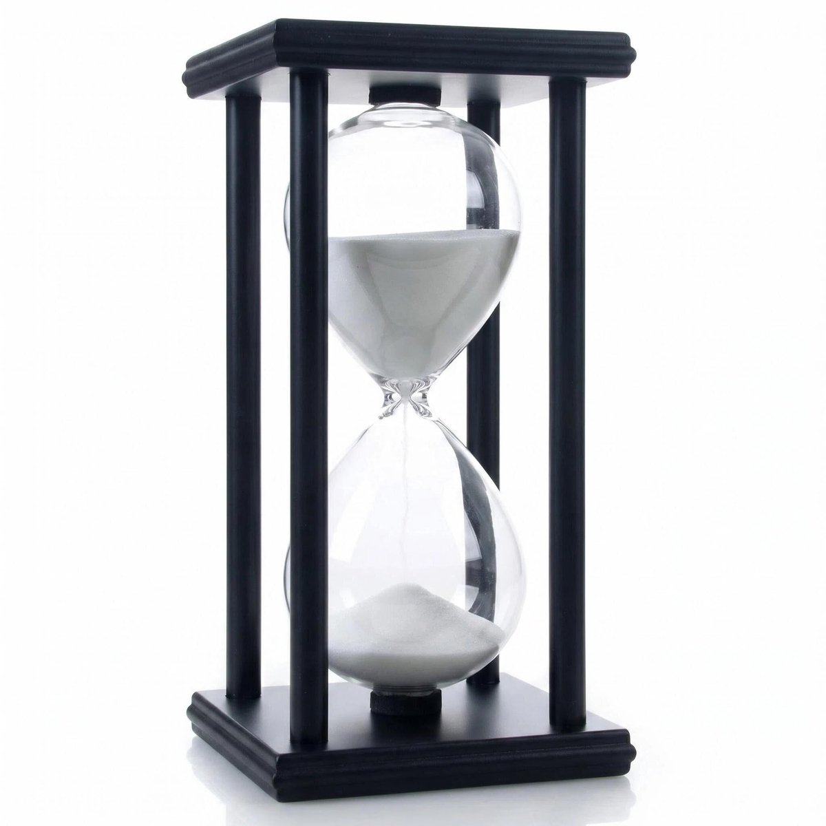 Omgoods - Zandloper 45 Minuten met Houten Frame en Witte Zanddecoratie