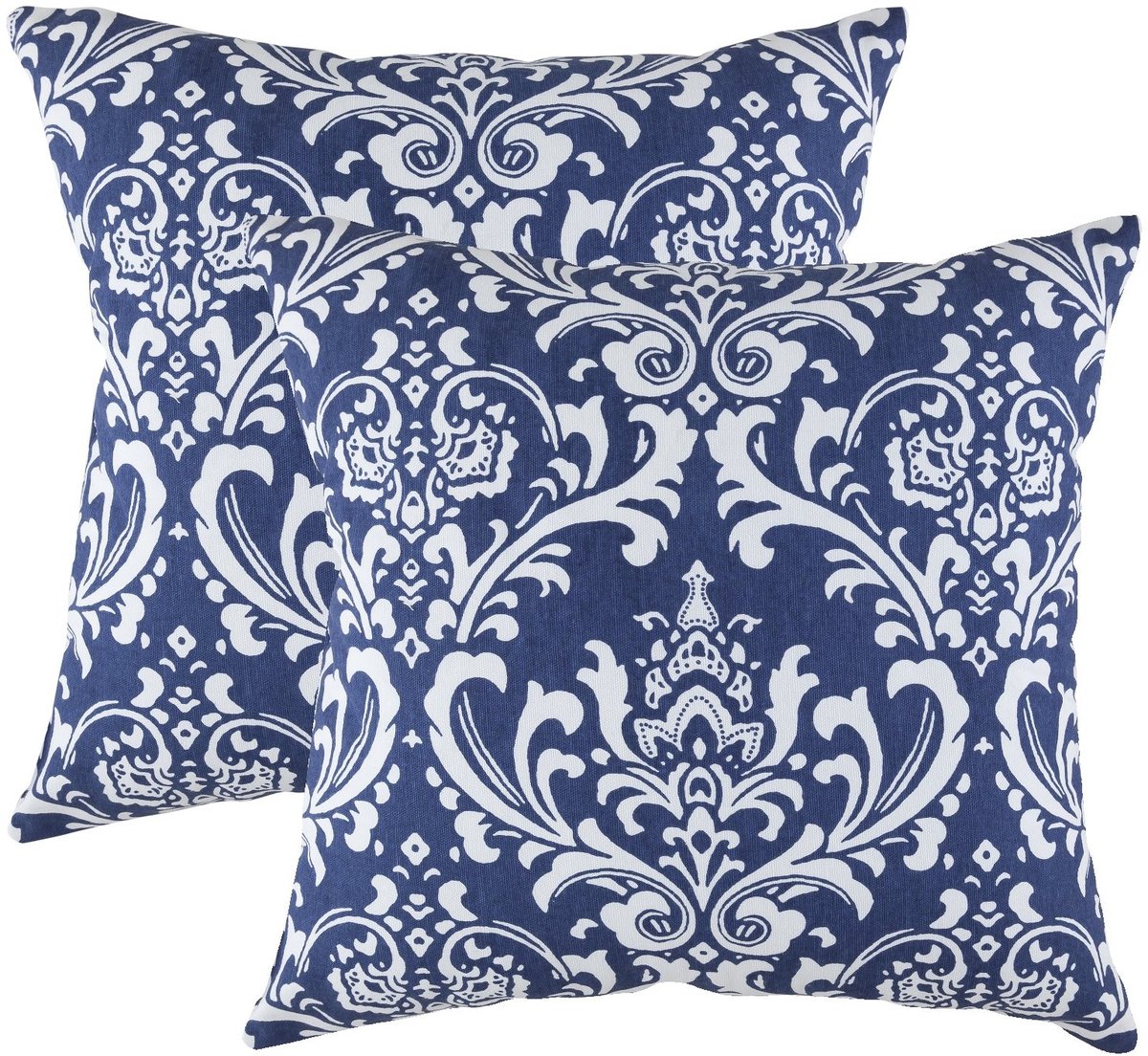 Omgoods - Set van 2 Damask Kussenhoezen in Katoen 45 x 45 cm