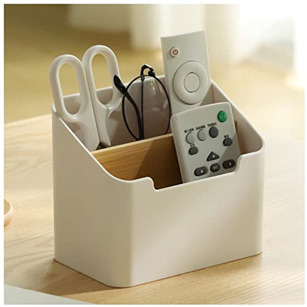 Omgoods - Houten Bureau Organizer met Opbergruimte voor Kantoorbenodigdheden - 14.2 x 9.2 x 12cm