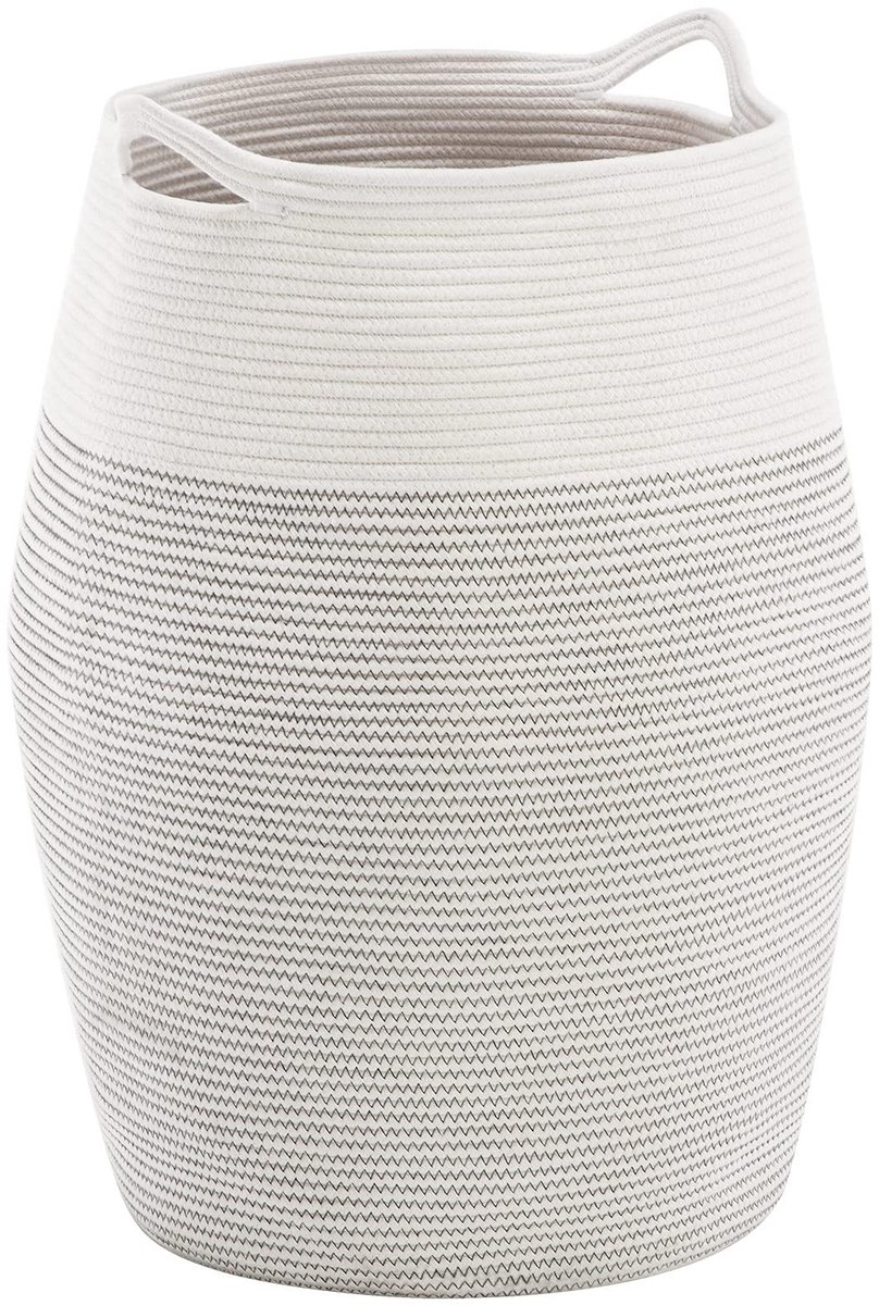 Omgoods- Wasmand 105 Liter - Wasmand met Deksel - Wassen - Wasmand 3 Vakken - Wasmanden - Handgeweven Design - Veilig voor Kinderen en Huisdieren - Wascontainer