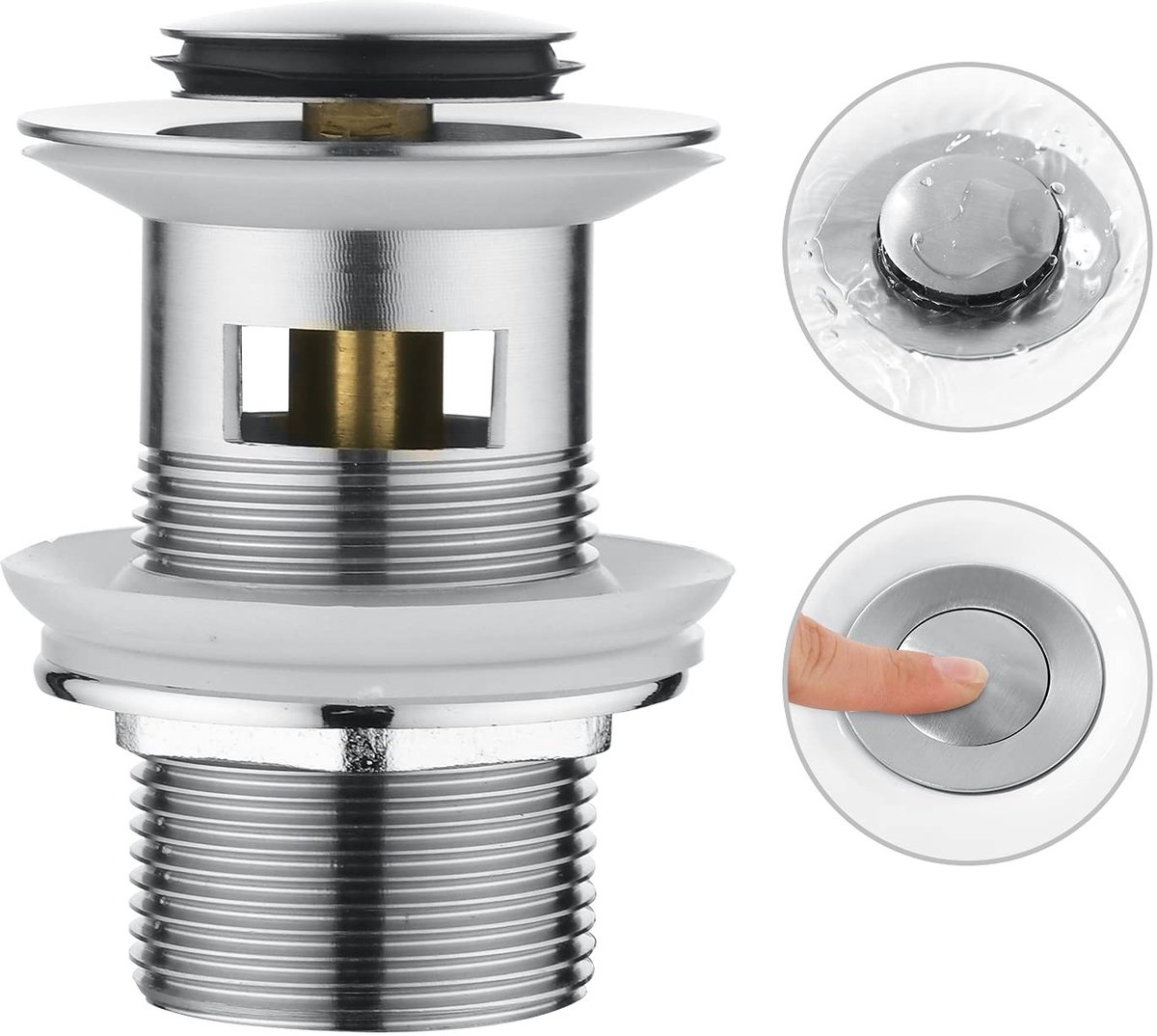 Omgoods - Universele Afvoerplug met Overflowfunctie van Messing
