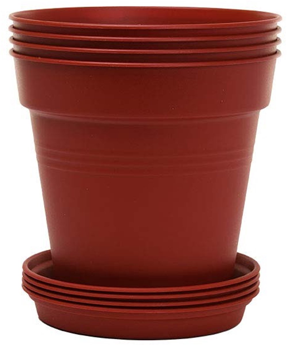 Omgoods - Set van 4 Tuinpotten in Bordeauxkleur