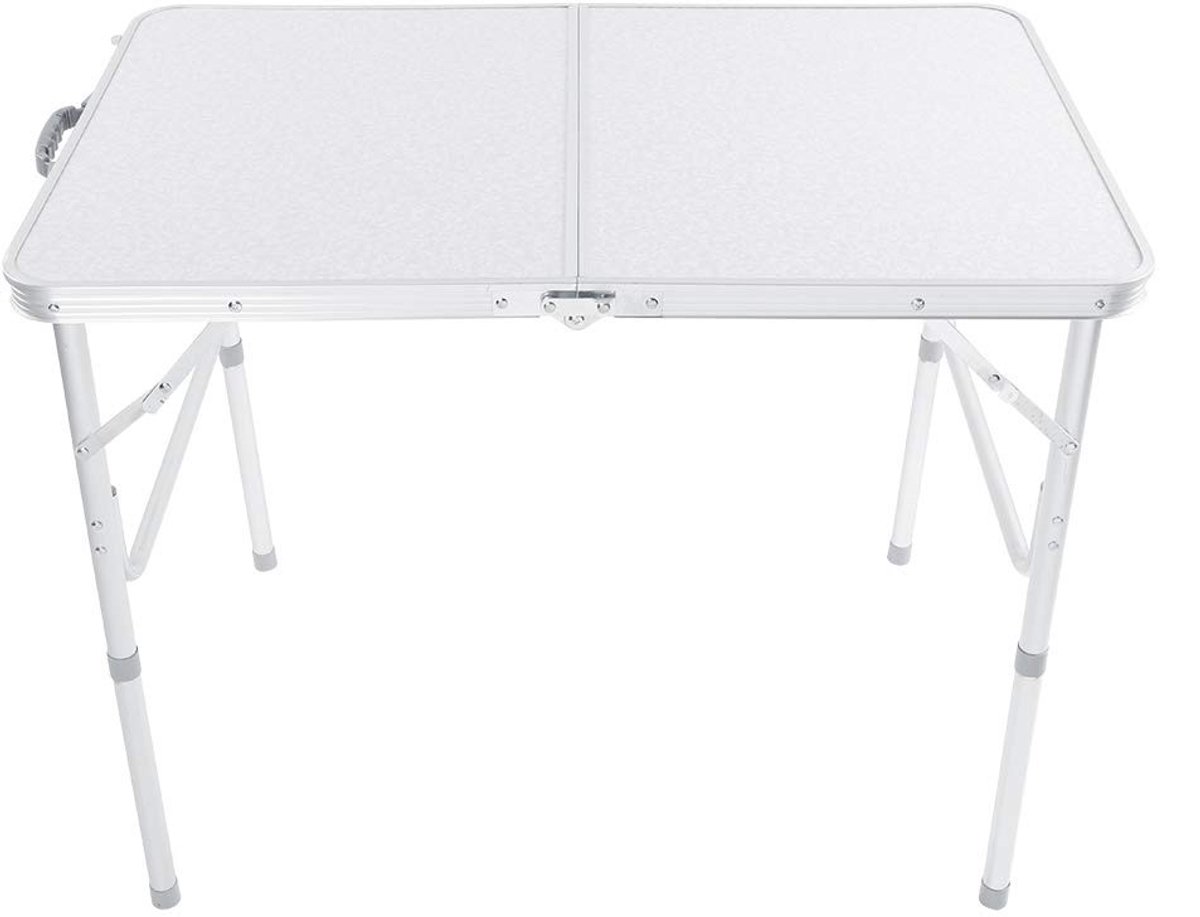 Omgoods - Draagbare Klaptafel Aluminium voor Camping en Picknick 90 x 60 cm