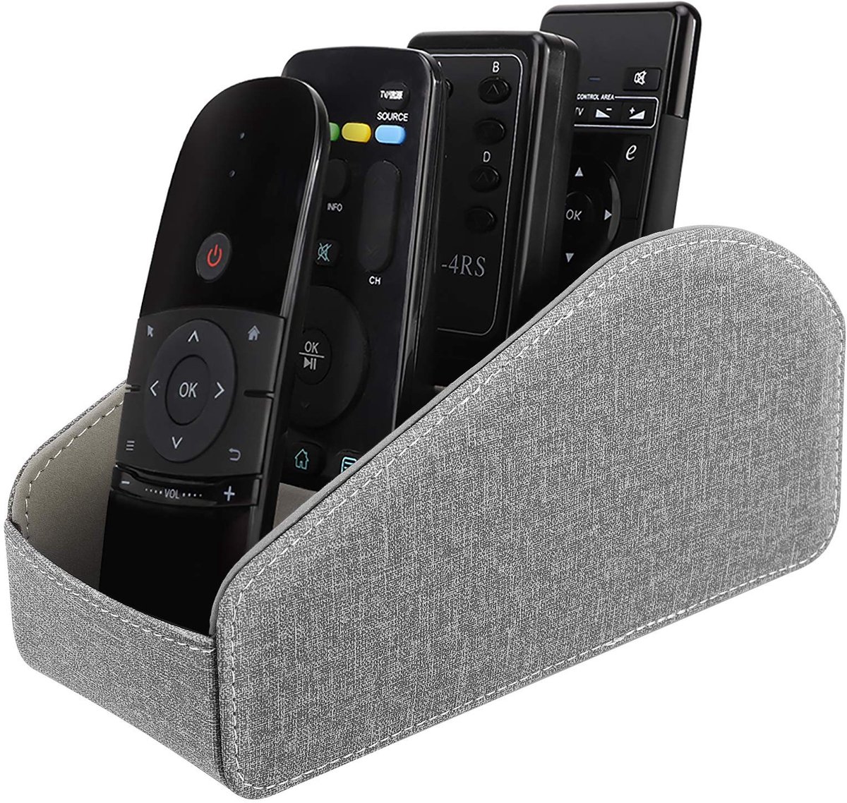 Omgoods - Luxe Lederen Remote Control Organizer voor 5 Afstandsbedieningen