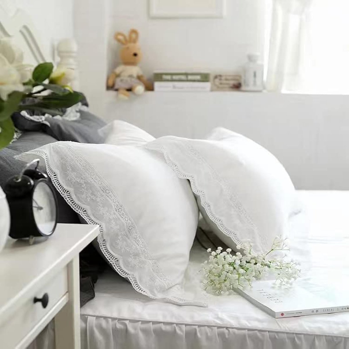 Omgoods - Witte Kussenhoezen van 100% Katoen - Set van 2 - 40 x 60 cm