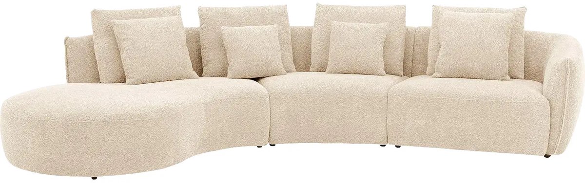 Goossens Fay Hoekbank - Stof - Beige - 364 x 85 x 203 cm - Links