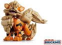 LEGO Arcanine figuur met oranje gestreepte poten en grote, pluizige manen.