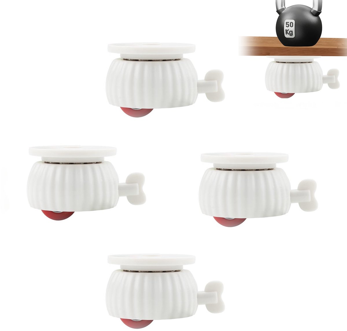 4 stuks - Zwenkwielen - Zwarelast Zwenkwielen - Wielen - Zelfklevende wielen - Flexibele Meubelwielen - Meubel Wielen Kast - 3.5cmx2.3cm - Geschikt voor meubels en opbergdozen
