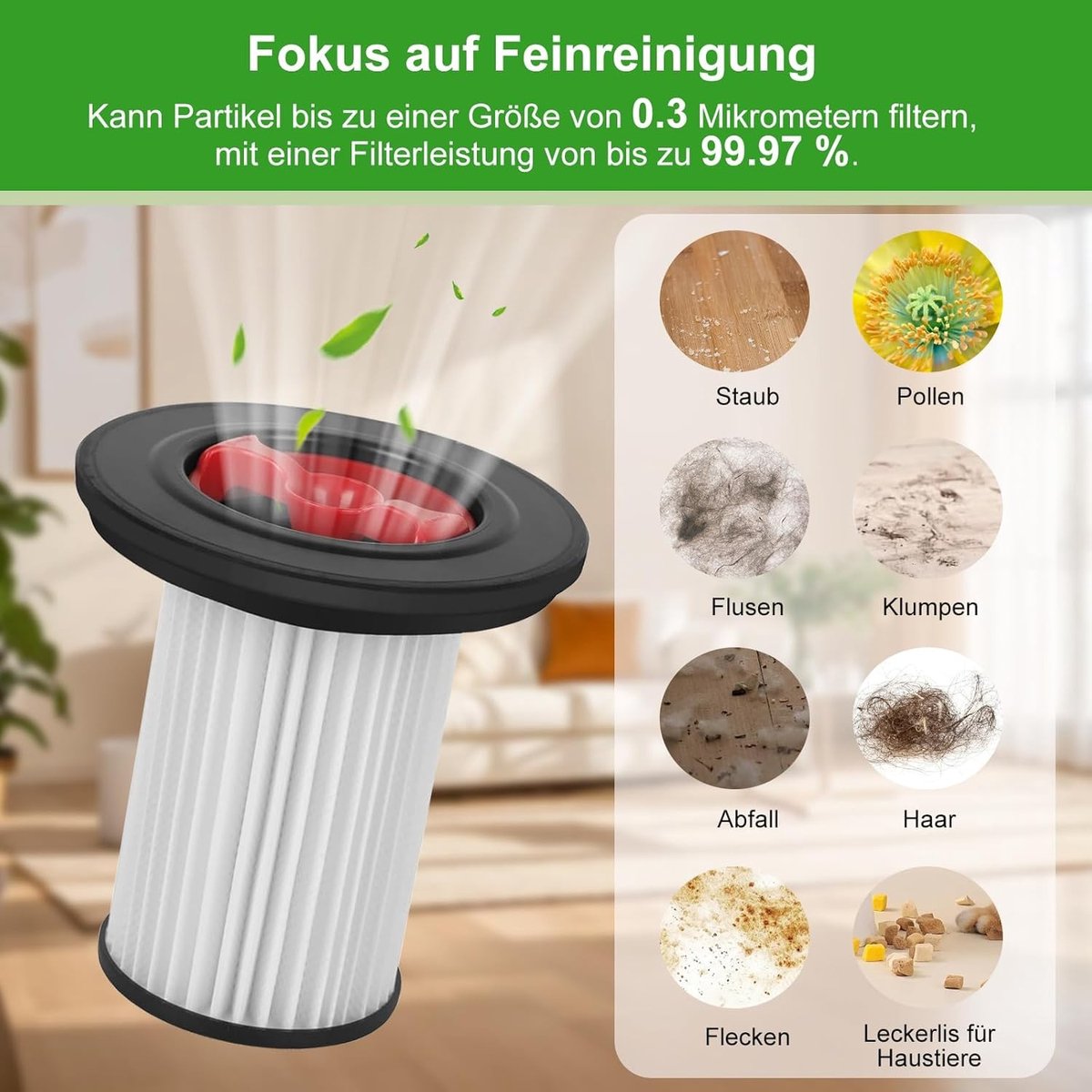 Set van 1 Vervangingsfilter voor Stofzuiger met Lintbescherming en HEPA Filter Geschikt voor Bosch 12036642 en 12023349