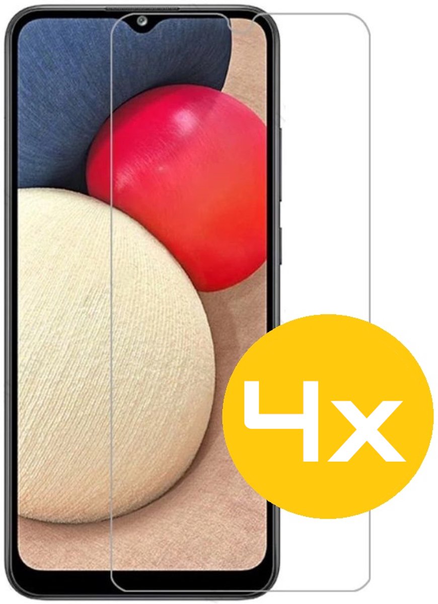Screenprotector Geschikt Voor Samsung Galaxy A12 - Glasplaat - Tempered Glass - 4 Stuks
