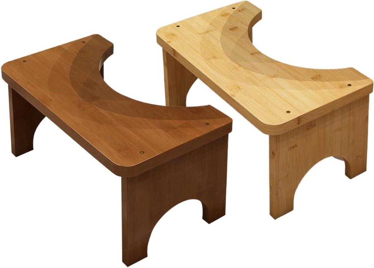 Toiletkruk Hout - Potje Opstapje - Ergonomisch Zitten - Veelzijdig Gebruik - 40 x 210 x 40 mm - Houtkleur