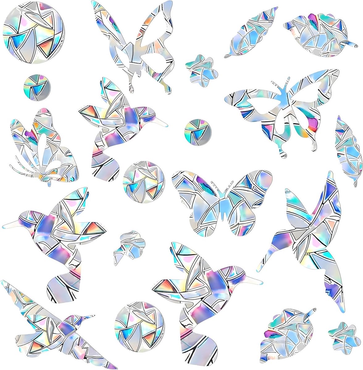 Bird Window Stickers Piece Prism Design Hummingbird Circle Style Anti-Collision Protection - ShopVlot