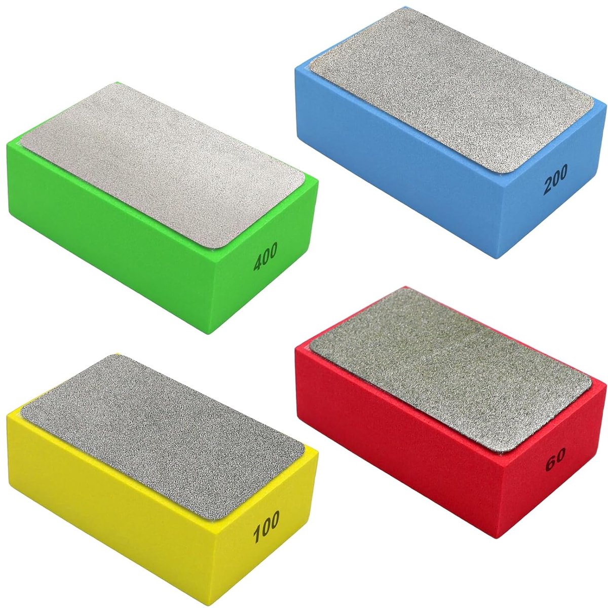 Diamant Polijstipjes Set - 4 Stuks - Handmatige Tegels - Voor Beton, Steen, Keramiek, Graniet, Marmer - ShopVlot