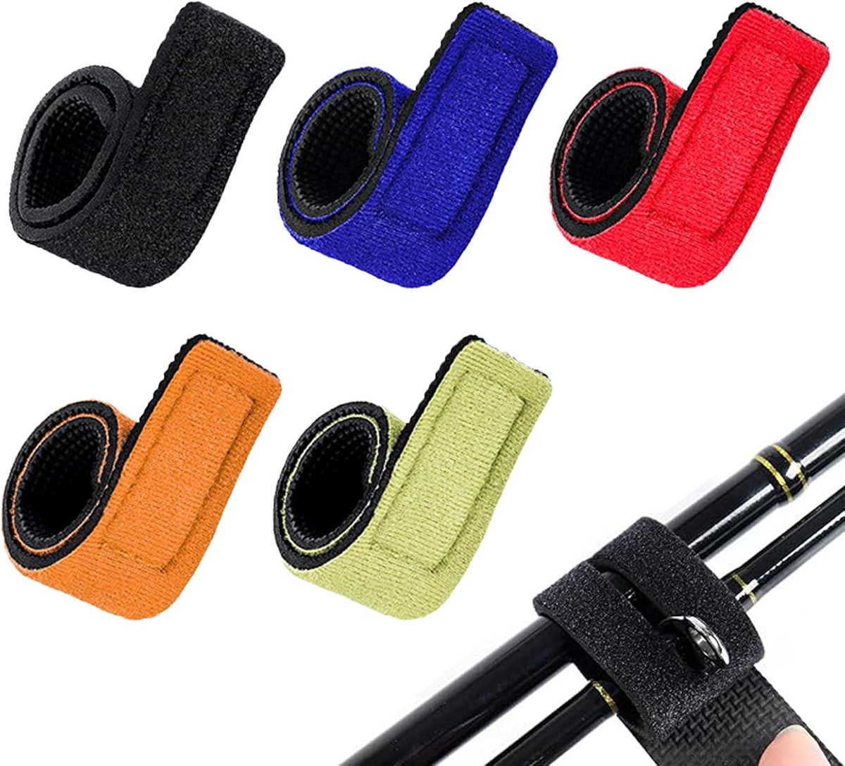 Pack of 15 Elastic Fishing Rod Straps for Fishing Rods, Adjustable Cable Ties Accessories Pescas, Sheath, Strap for - ShopVlot