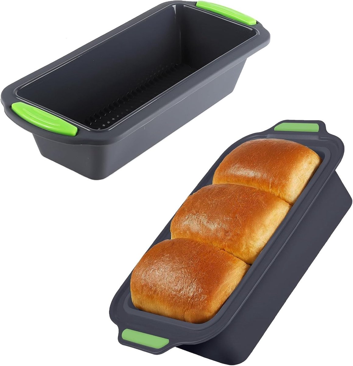 SnelShoppen - Set van 2 Silicone Bakvormen, Antiaanbaklaag, Broodvorm met Handvatten, Bakvorm voor Toast, Cake, Bananenbrood, BPA Vrij, Vaatwasserbest