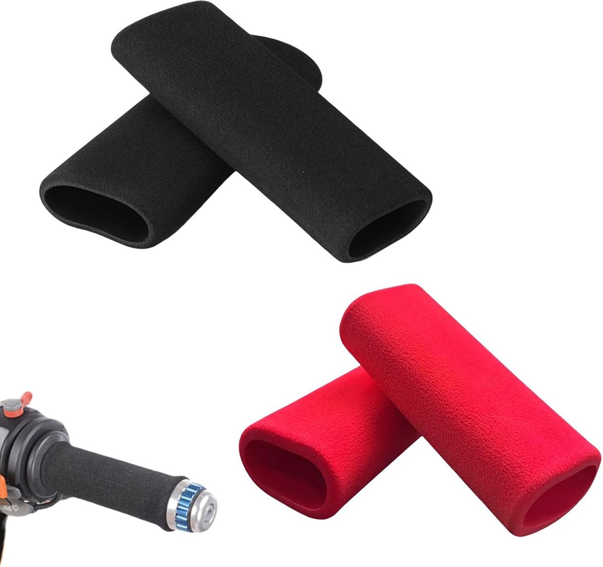 SnelShoppen - Pack van 4 Universele Spons Handvat Grips, Fiets Grips Schuim voor Handvat Pads, Anti-Trillingen, Schuim Handvat Grips, Eenvoudige Monta