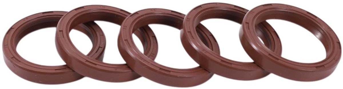 SnelShoppen - Universele Olieafdichting TC Dubbele Lip Met Stalen Veer Afdichtingsring Voor Roterende As 35x45x7mm - Hoge Druk Fluoreschrubber Bruin -