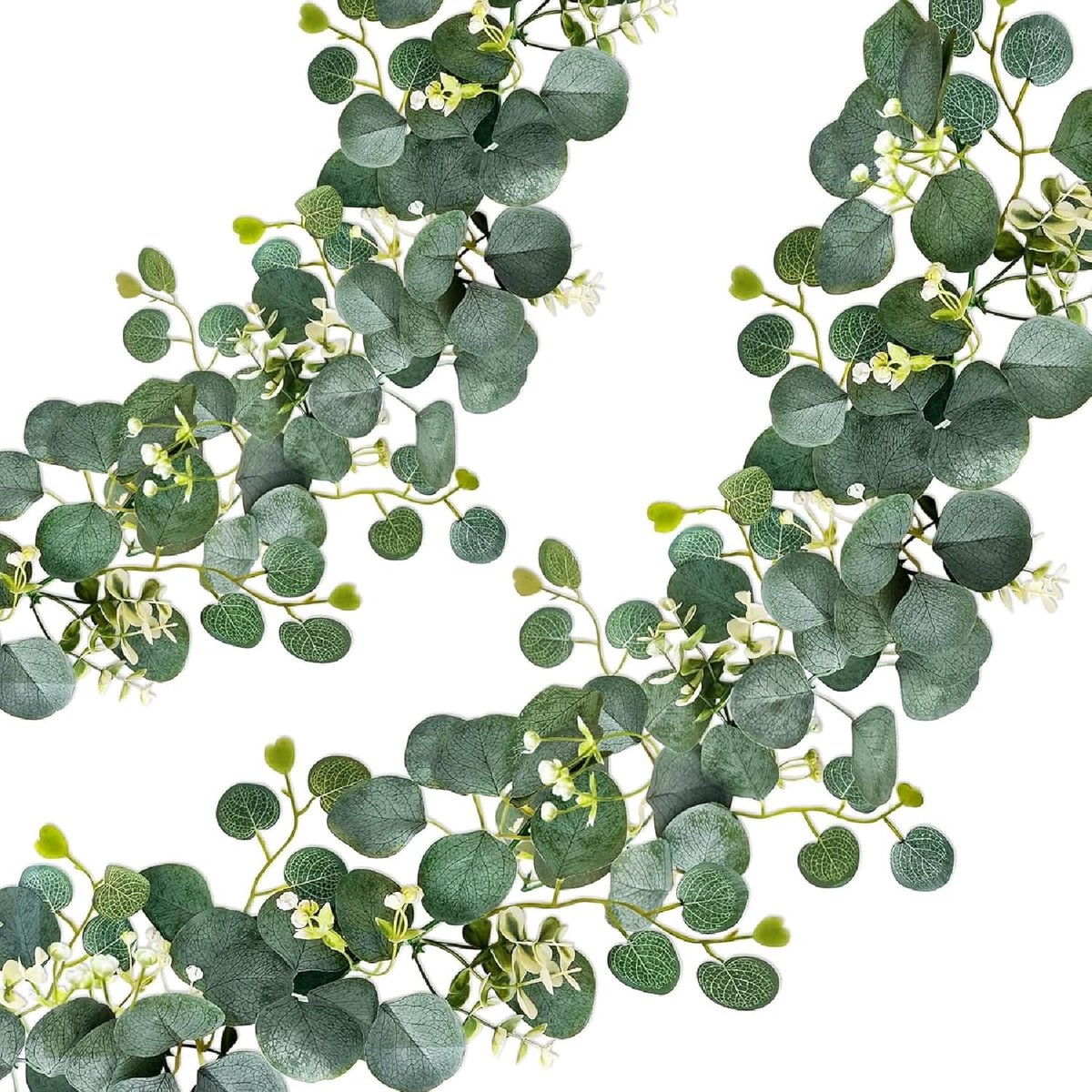 SnelShoppen - Set van 2 6ft Eucalyptus Kransen - Milieuvriendelijke Plastic Stoffen - Waterdicht & UV-bestendig - Perfect voor Huwelijk, Thuisdecorati