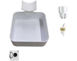 Lekbak wasmachine - Lekbak - 4-delige Set - Inclusief Universele Watergeleider, Reinigingsborstel en Bevestigingsmoer - Wit