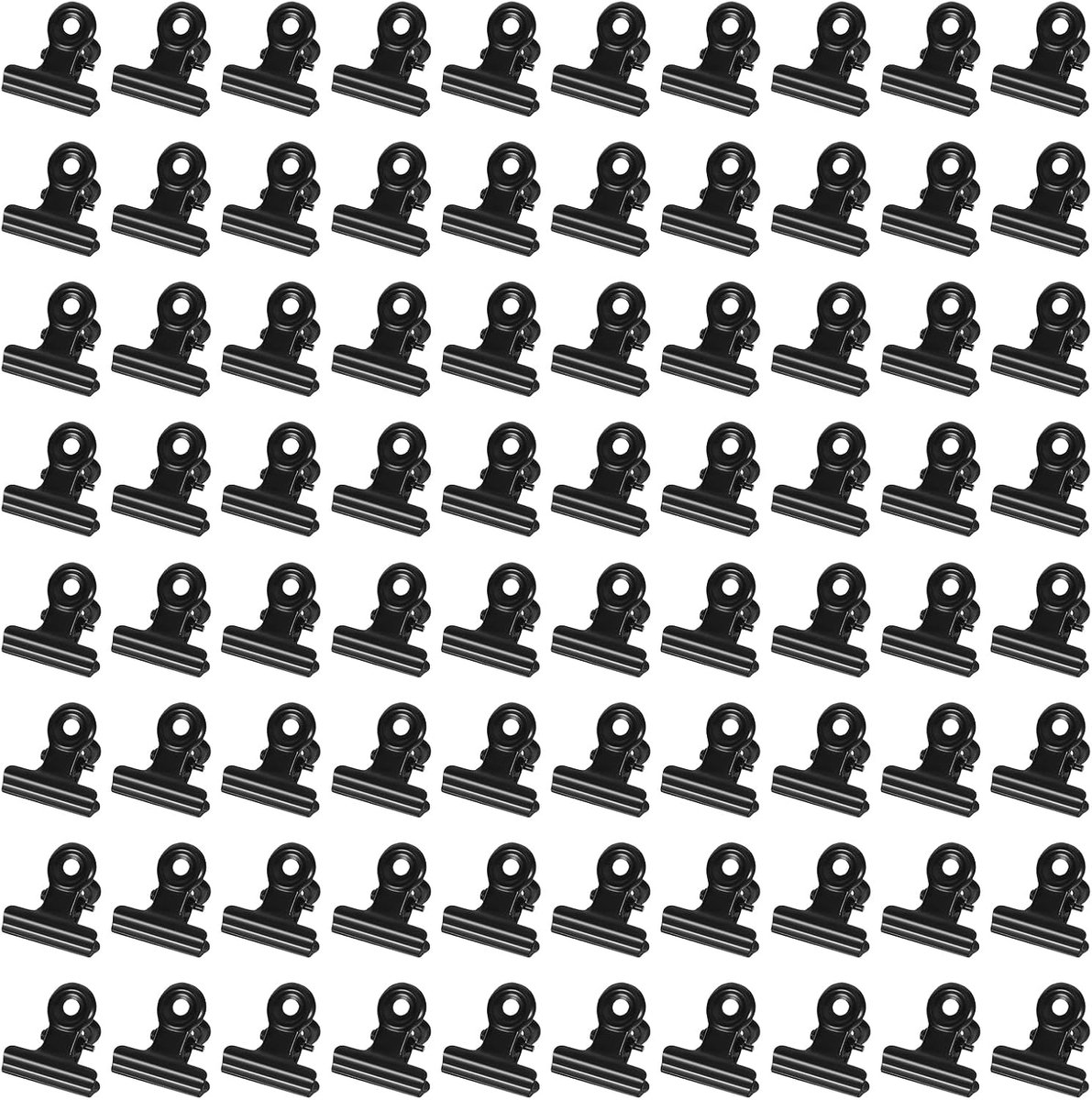 SnelShoppen - 80 Stuks Kleine Binderclips, Paperclips, Zwart, 22 mm, Mini Metalen Bulldogclips voor Organiseren, Kantoor, School, Thuis, Notities, Fot