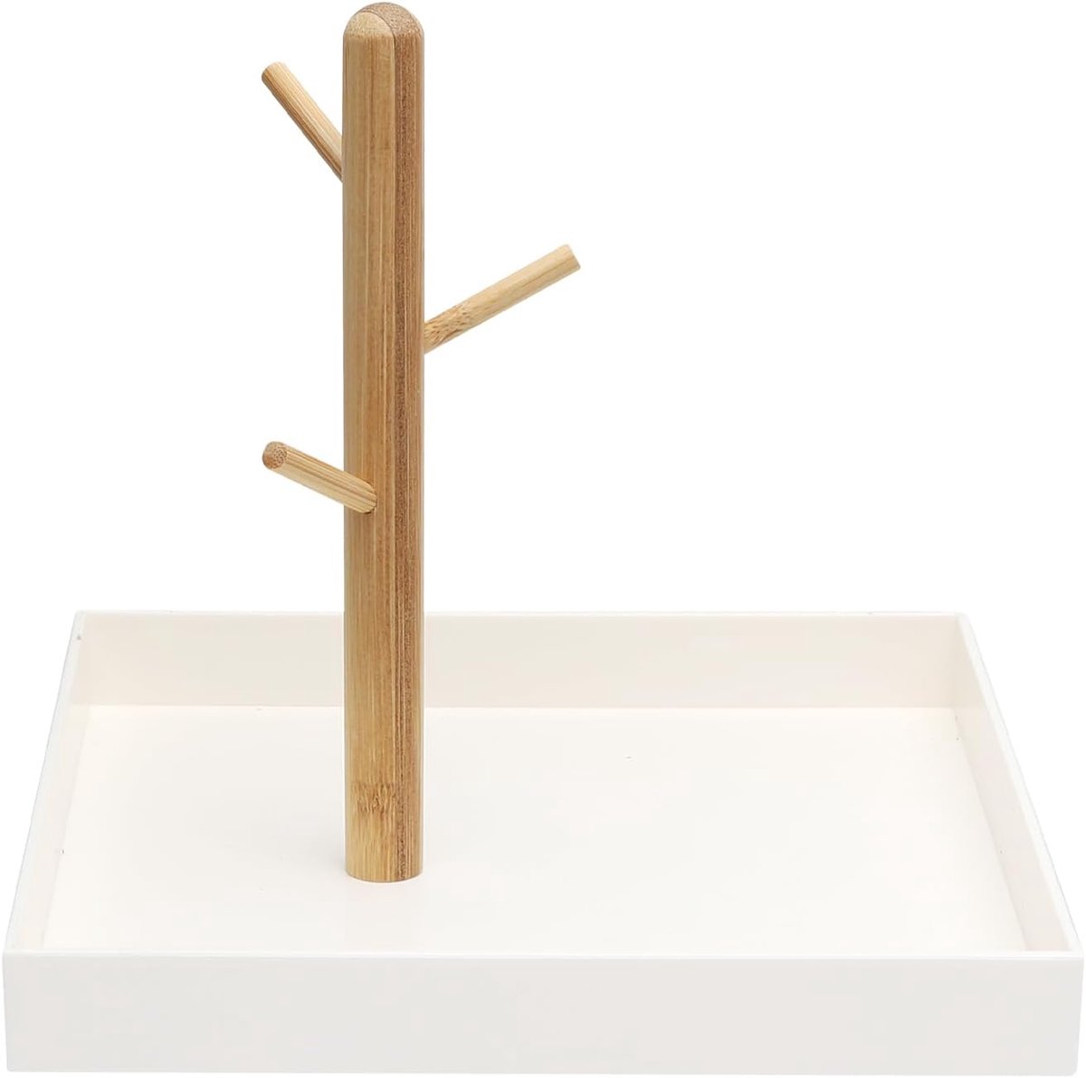 SnelShoppen - 3-laags Sleutelrek Sieradenstandaard Houten Sieradentafels Sleutelopslag Entreetafel Juweelhouder Makeup Bureau Badkamer Woonkamer (20x2