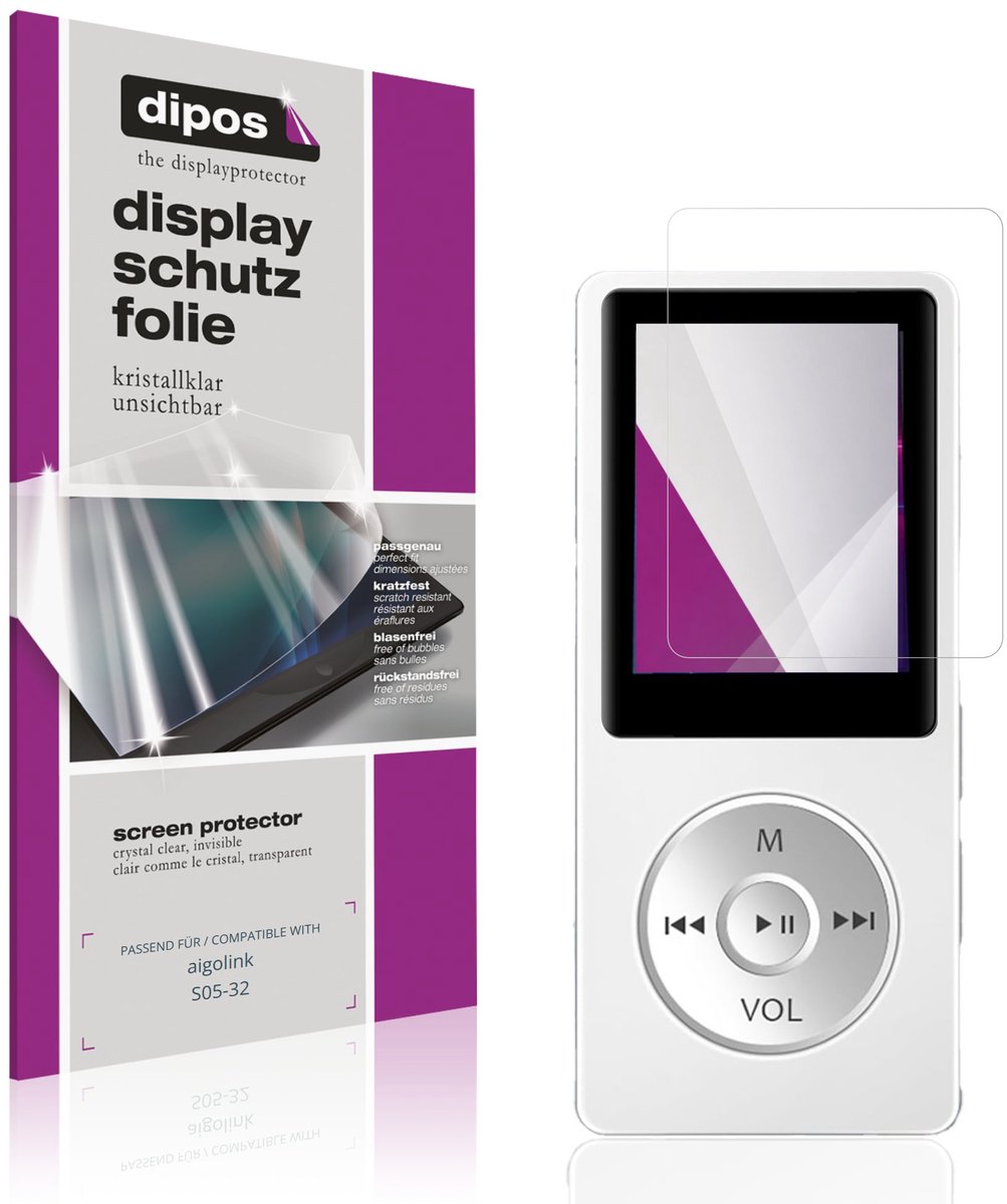 dipos – 4x Beschermfolie geschikt voor aigolink S05-32 | Krasbestendige & heldere Screenprotector Ultra-Thin