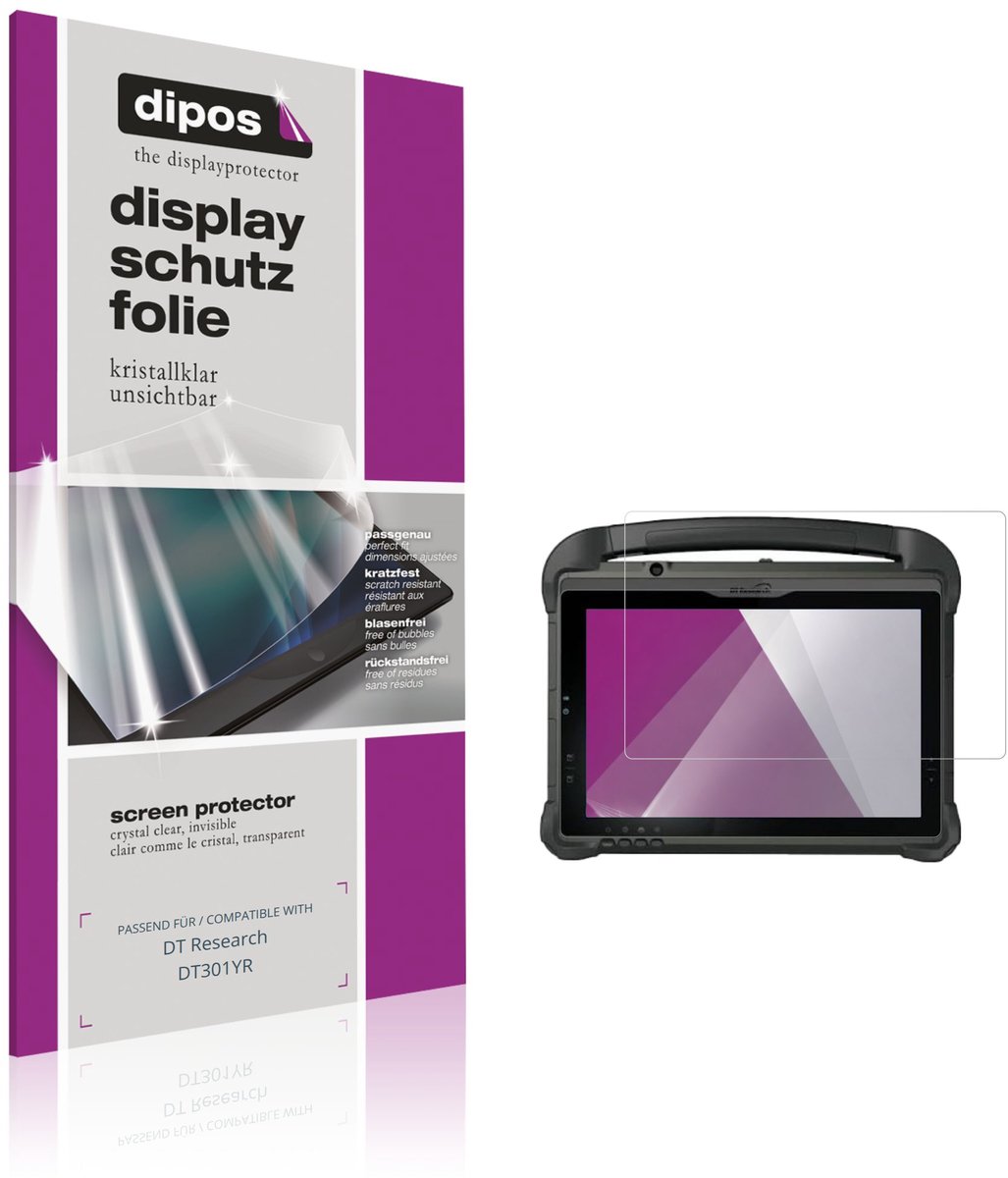 dipos – 2x Beschermfolie geschikt voor DT Research DT301YR | Krasbestendige & heldere Screenprotector Ultra-Thin