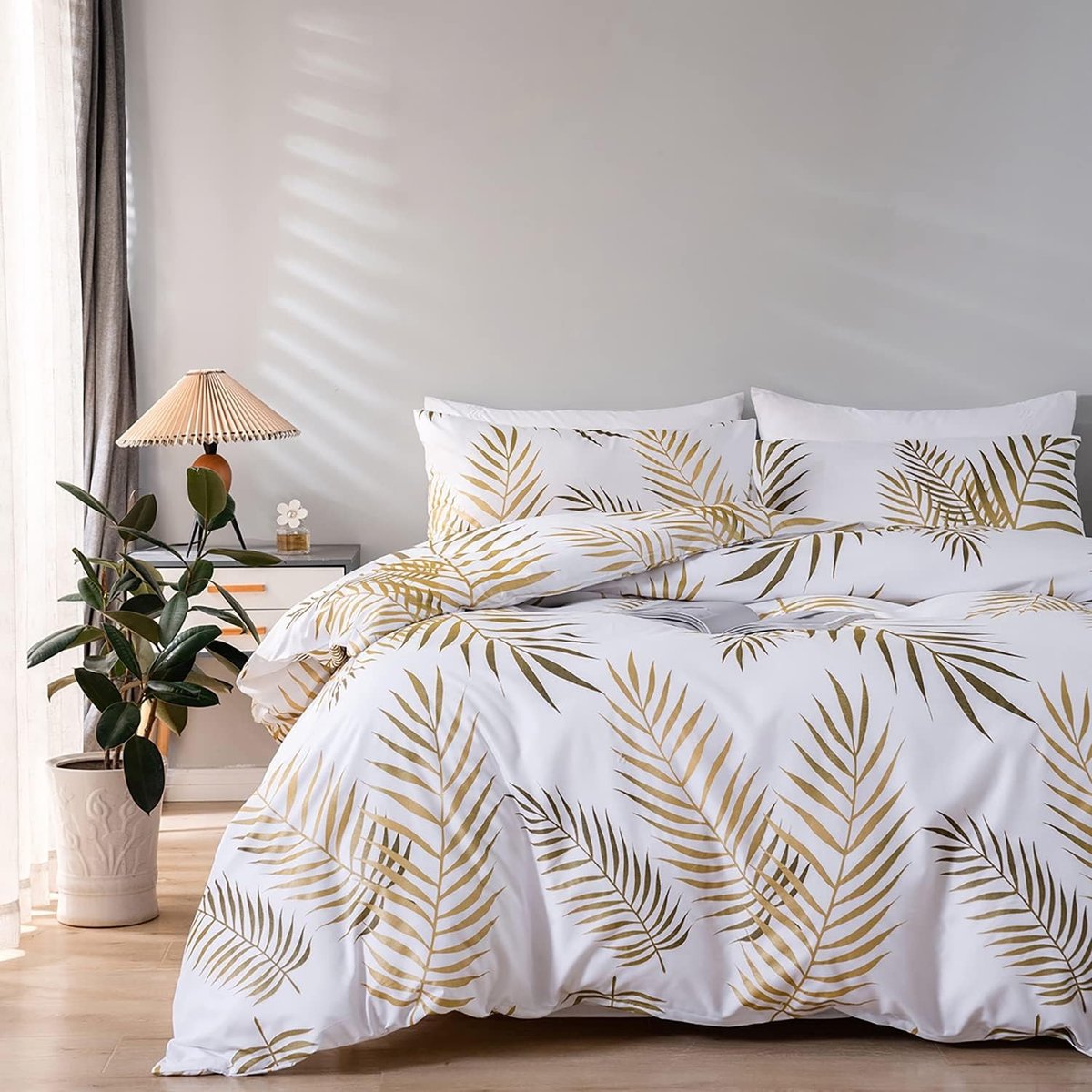 Omgoods - Luxe Bedlinnen Set met Tropische Bladeren 240 x 260 cm