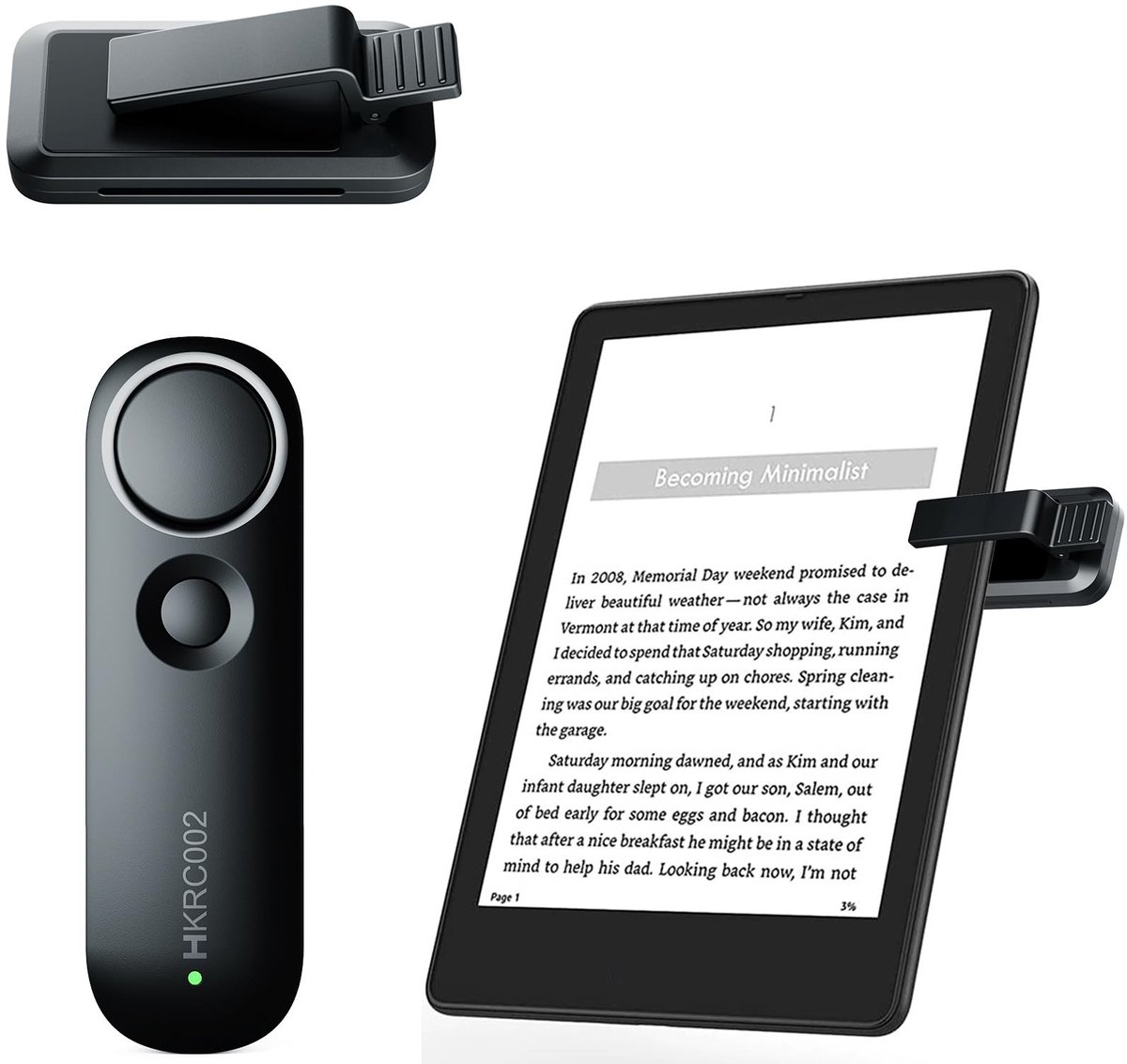 Omgoods- Afstandsbediening Draadloos - Pagina Draaier - Geschikt voor Kindle/iPad/iPhone - Schokbestendig - Tot 11,5 mm Dikte - Automatische Slaapstand - Paginadraaier