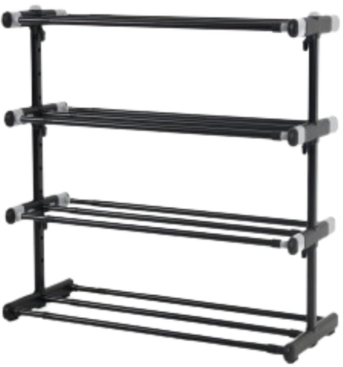 Omgoods - Metalen Schoenrek met 4 Planken - Uitbreidbaar en Verstelbaar voor 20 Paren