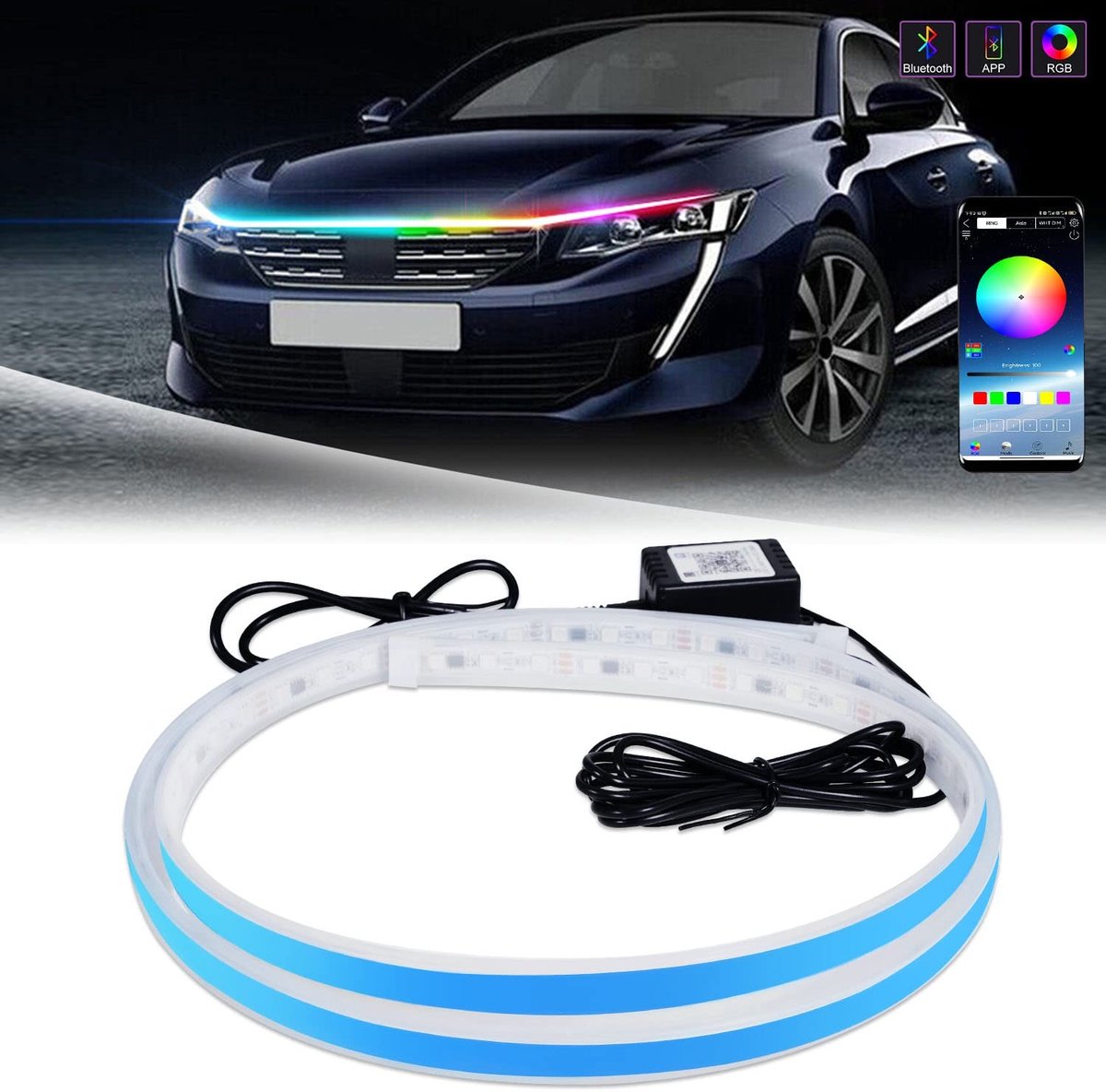 Omgoods - Dynamische LED Strip voor Auto met APP Controle