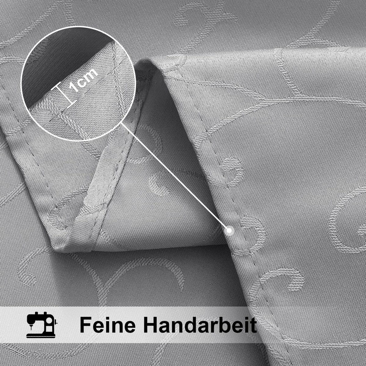 Omgoods - Wasbaar Rectangular Tafelkleed 140 x 100 cm, Set van 2 Grijs Damask