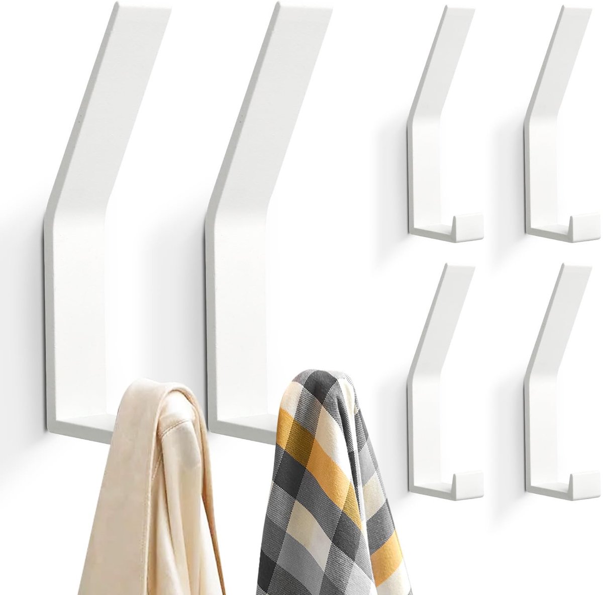 Omgoods - Set van 6 Moderne Wandhaken met Verborgen Bevestiging