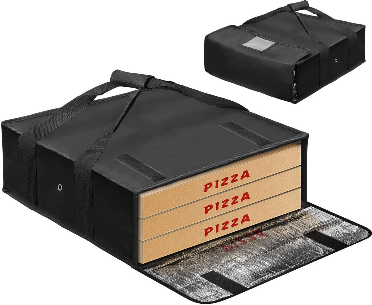 Omgoods- Warmer Tas Waterdicht 50x50 cm - Dubbel Handvat - Label Venster - Grote Tas - Voedsel Transport - Ideaal voor Bezorging - Food Warmer