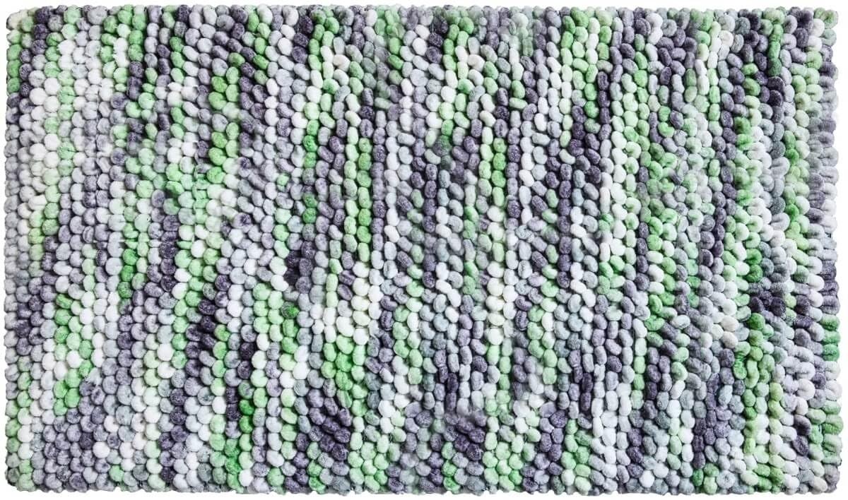 Omgoods - Badmat PUNTO 70x120 cm Zilver-Limoen
