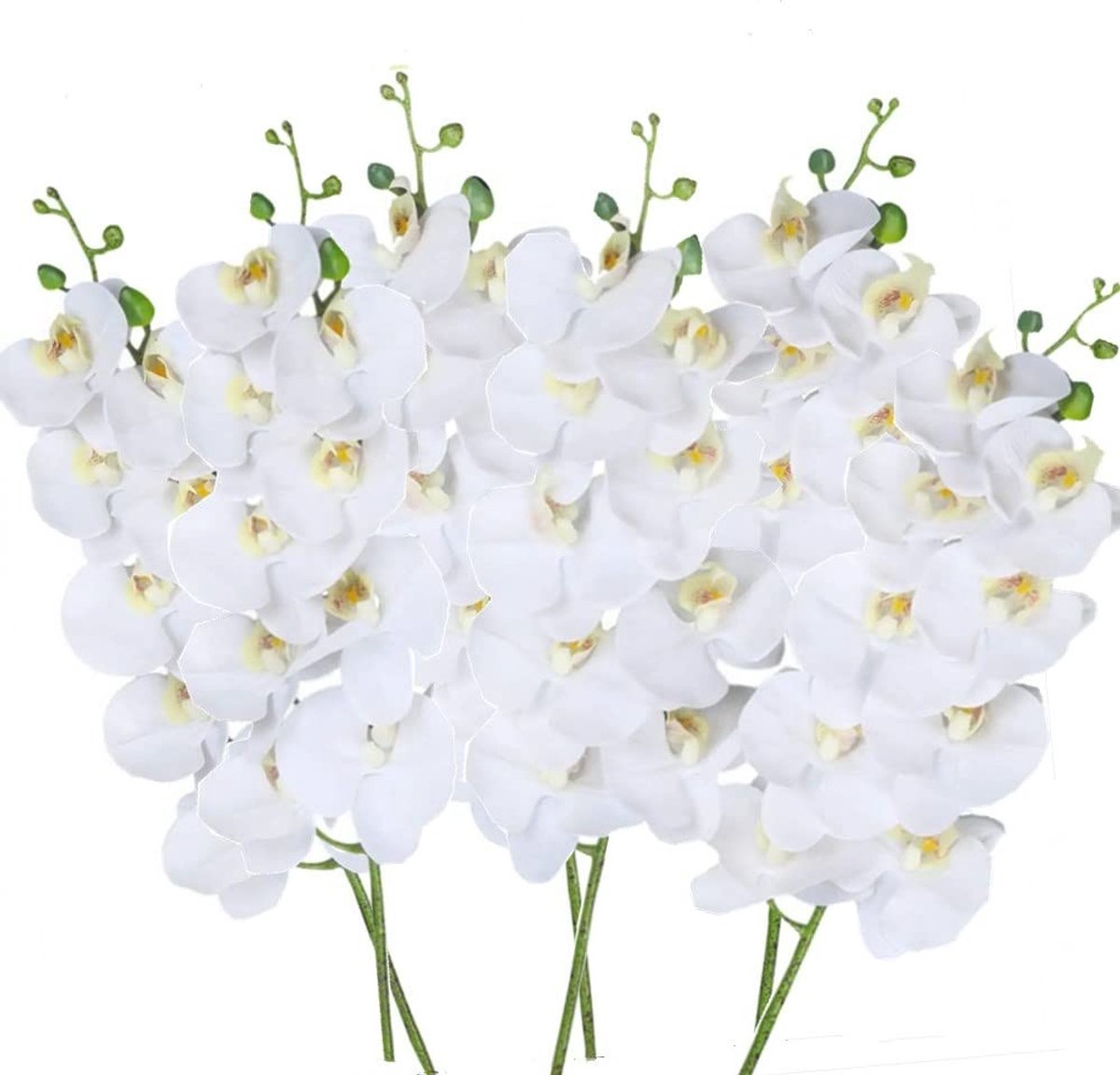 Omgoods - Set van 6 Nep Phalaenopsis Orchideeën voor Thuisdecoratie