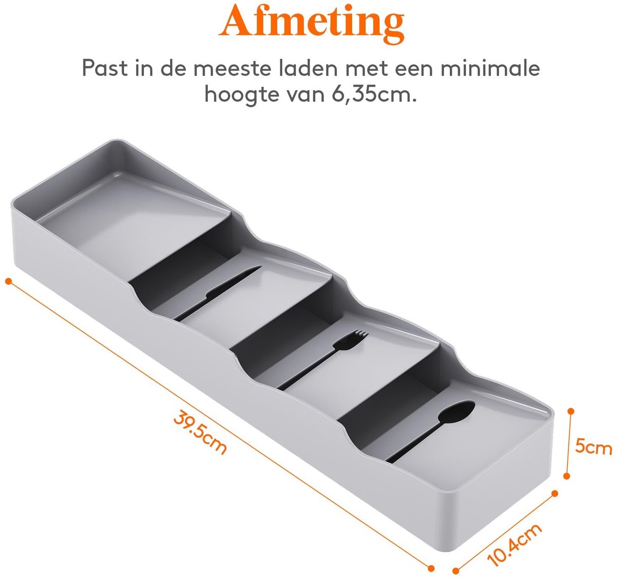 Omgoods - Compacte Bestek Organizer voor de Keuken met 4 Compartimenten