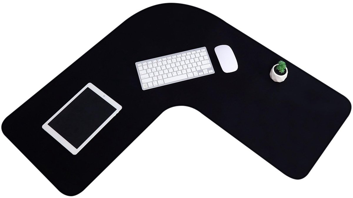 Omgoods - L-vormige Muismat - Waterdicht en Groot voor Kantoor en Gaming - 92 cm Zwart