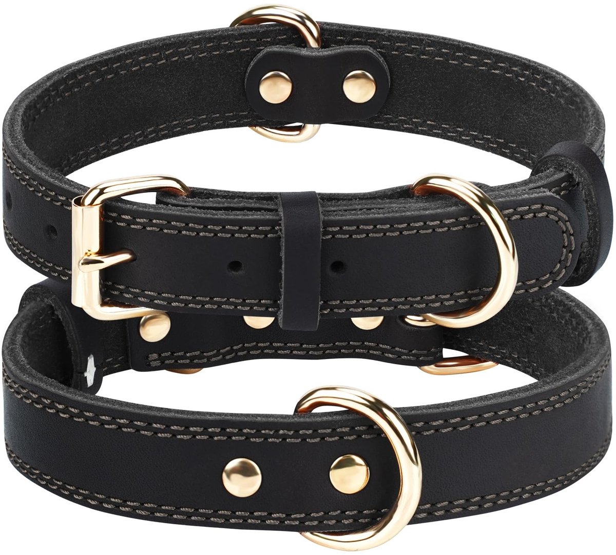 Omgoods - Echt Leren Hondenhalsband met QR ID Tag