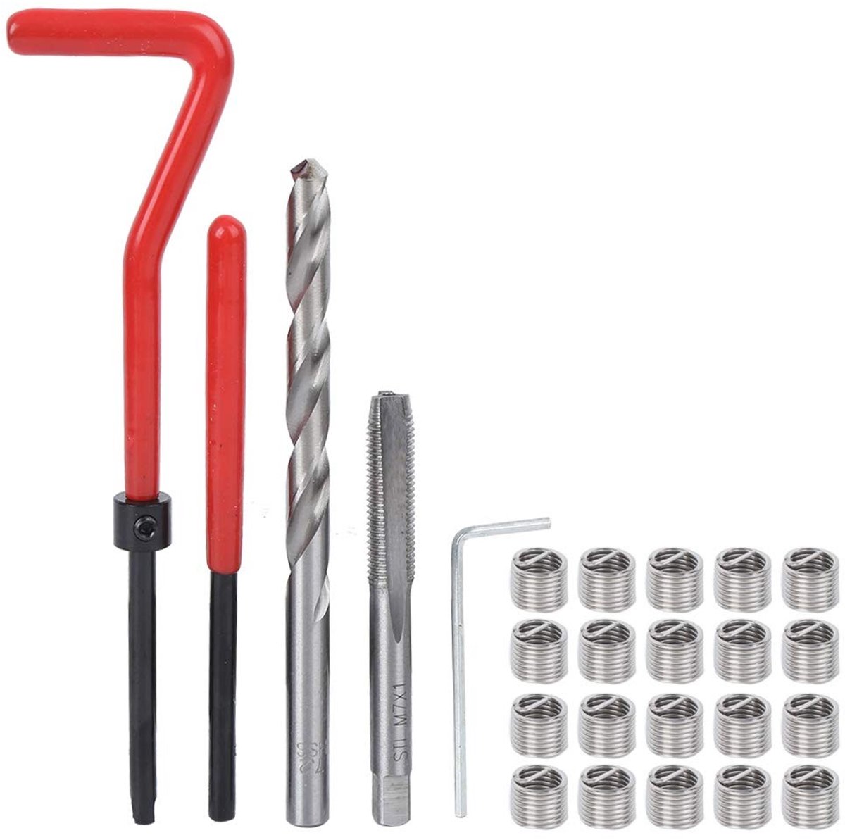 Omgoods- Draad Reparatie Insert Kit - 25 Stks - M7 - Helicoil Set - Transparante Plastic Doos - Efficiënte Reparatie - Schroefdraad Reparatieset