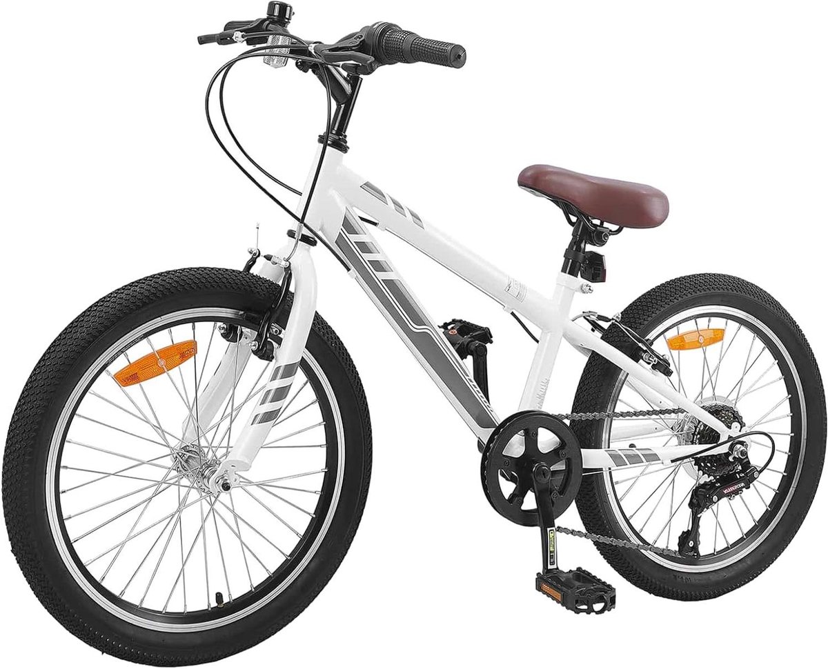 Kinder Mountainbike sfiets sfiets Vrije Tijd Fietstochten Verstelbaar Zadel Stuur 24 inch Wit