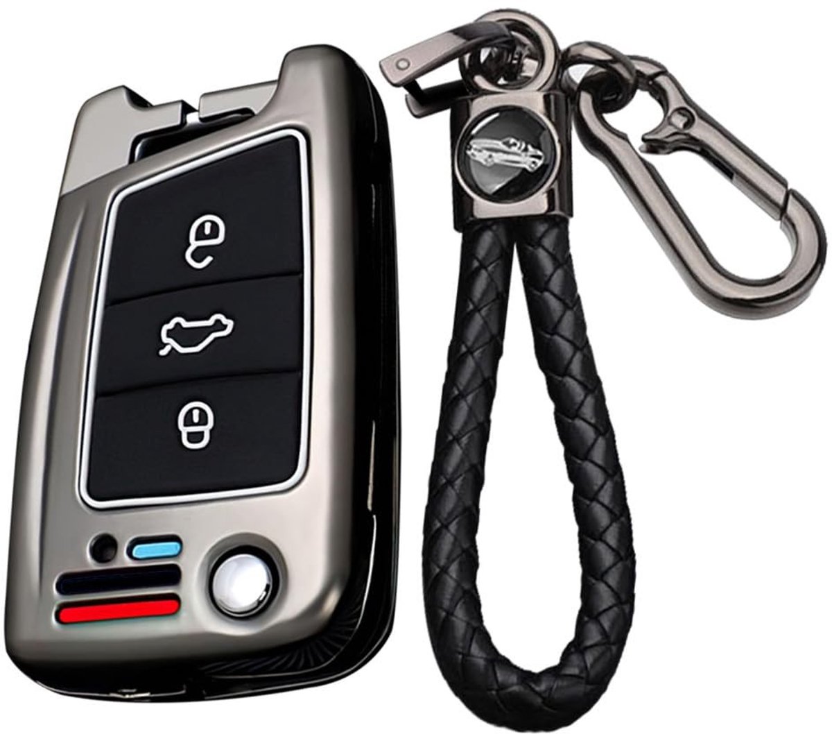 Omgoods - Sleutelhanger Beschermhoes voor Auto Sleutel met 3 Knoppen
