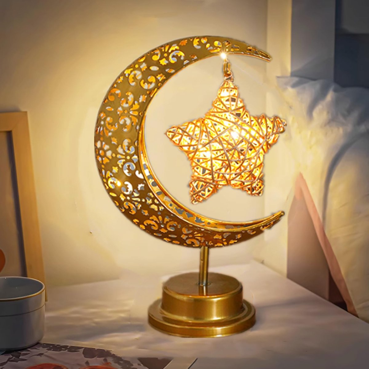 Omgoods - Hangende Sterren Maanlamp voor Bedtijdverlichting en Decoratie