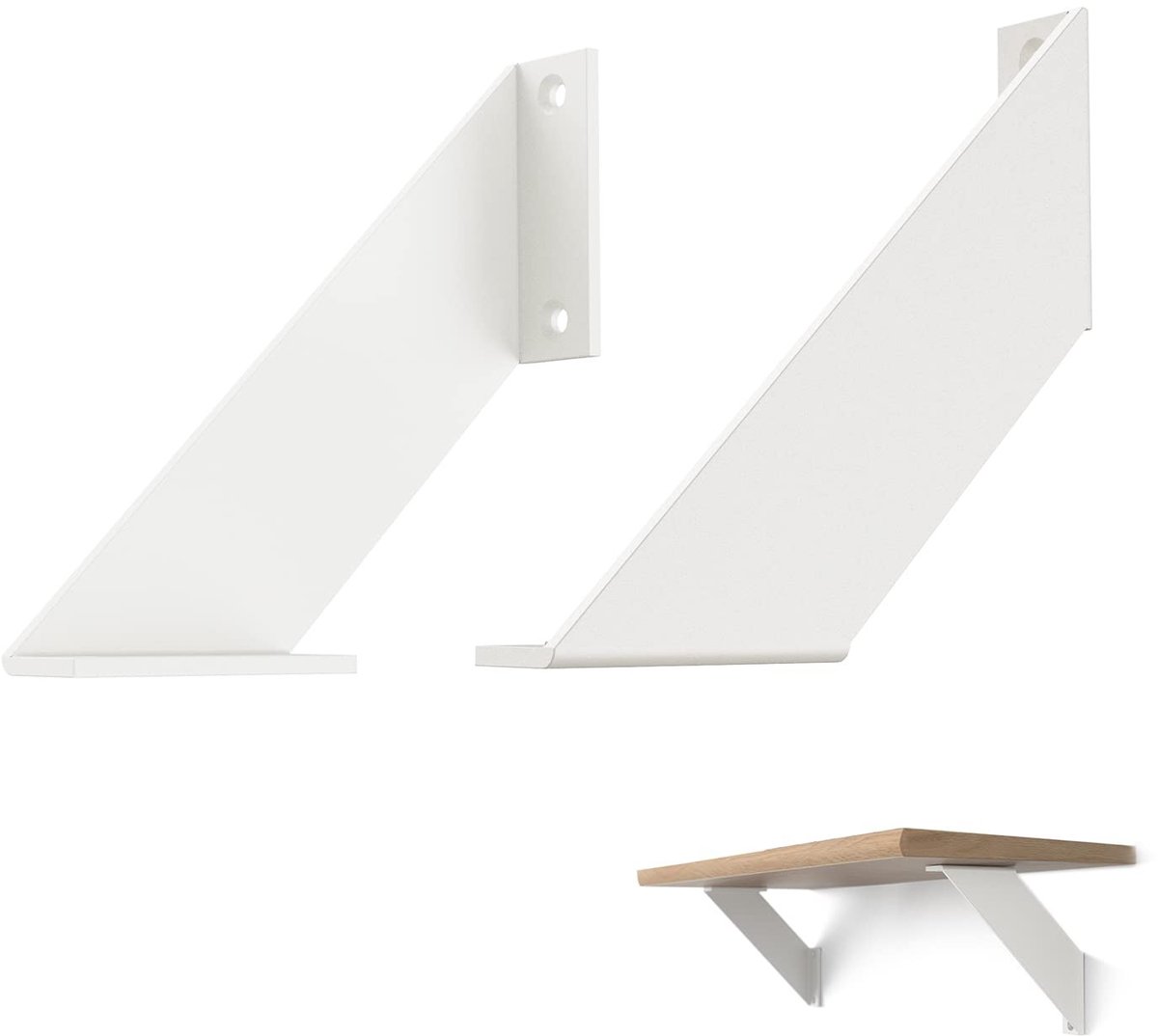 Omgoods - Vintage Zwarte Metalen Plankdrager Set van 2 Stuks