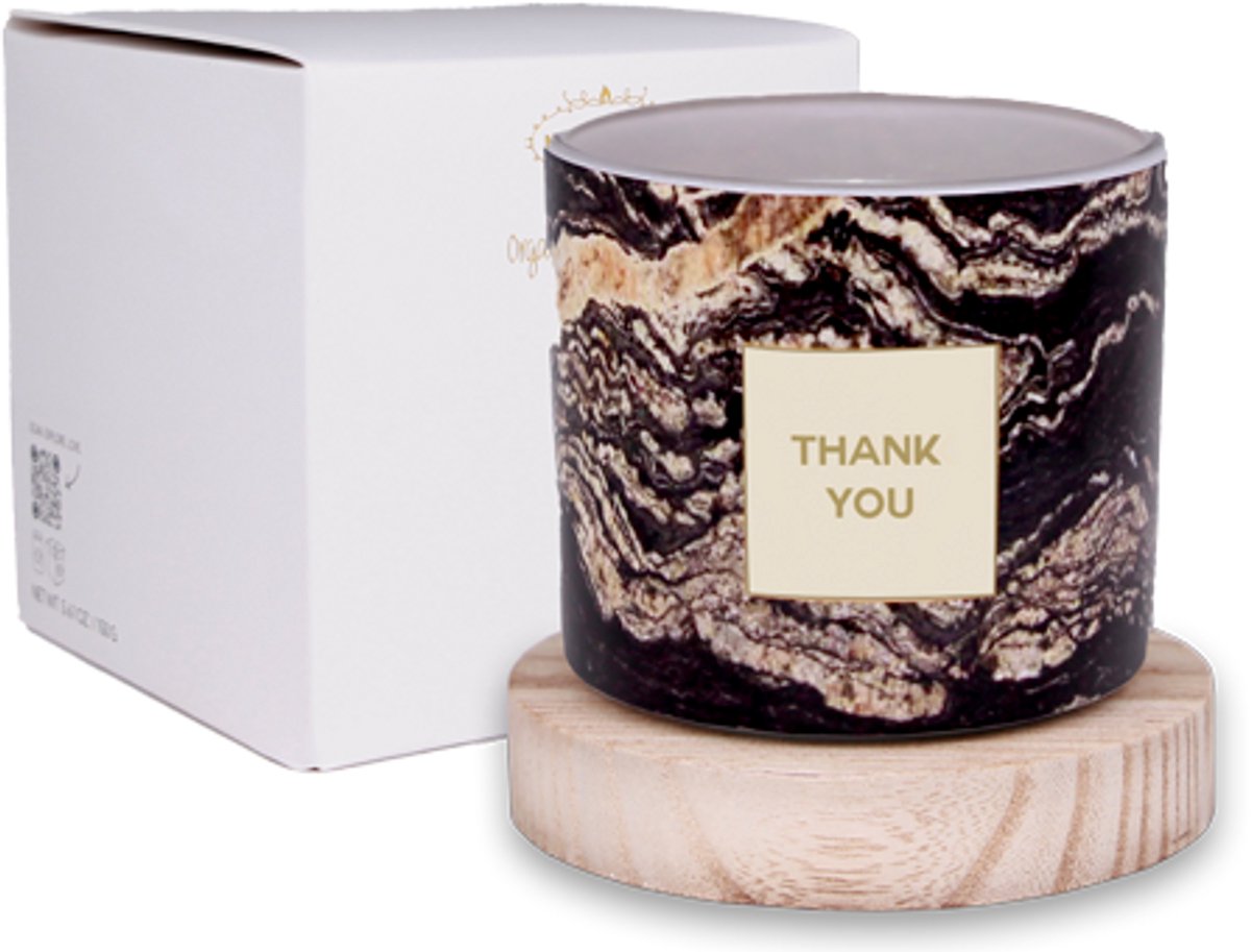 MY FLAME - Buitenkaars - THANK YOU - Geur: Bella Citronella - Afmetingen: 9x9 cm - 50 branduren