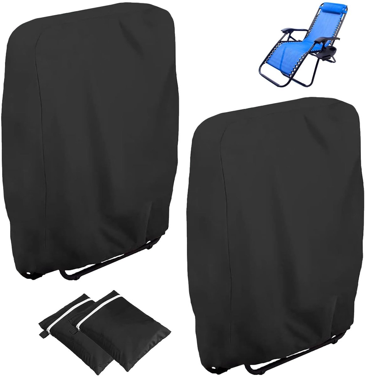 Omgoods - Beschermhoes voor Vouwstoelen - Set van 2, Waterproof en UV-Bestendig