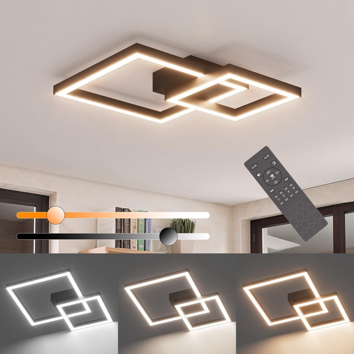 Omgoods - Dimbare Led-Plafondlamp met Afstandsbediening, 35W